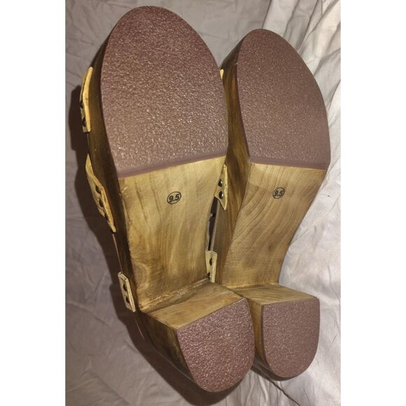 New Charles by Charles David Uniform Sandal Size 9.5 Platform Chunky Clog Suede - Picture 4 of 11